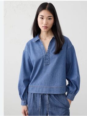 Banana Republic Johnny Collar Denim Shirt Sz XS
Casual/ denim